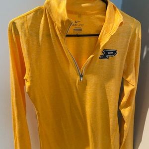 Purdue Nike Gold Quarter Zip Dri fit